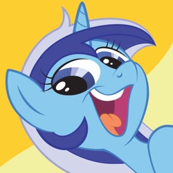 Size: 894x894 | Tagged: safe, artist:juniberries, minuette, reaction image, smeel, solo