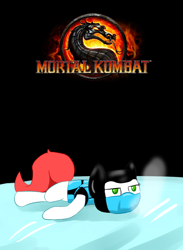 Size: 950x1300 | Tagged: safe, artist:deepermadness, derpibooru import, oc, oc only, oc:flicker, breath, film night, ice, mortal kombat, parody, ponibooru film night, poster, solo, sub-zero