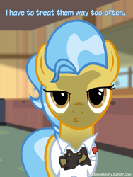 Size: 600x800 | Tagged: safe, artist:adiwan, derpibooru import, doctor fauna, ask the vet pony, burn