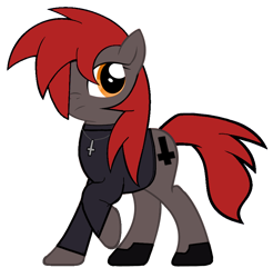 Size: 886x902 | Tagged: safe, artist:kickass222urmom, edgy, parasoul, ponified, skullgirls, solo