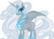 Size: 703x509 | Tagged: safe, nightmare moon, silver spoon, alicorn, pony, black coat, female, horn, mare, recolor, solo, wings