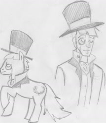 Size: 1485x1725 | Tagged: safe, derpibooru import, caesar, hat, humanized, monocle and top hat, sketch