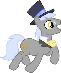 Size: 779x943 | Tagged: safe, derpibooru import, caesar, pony, hat, male, monocle and top hat, side view, simple background, solo, transparent background