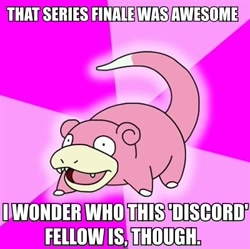 Size: 400x398 | Tagged: safe, derpibooru import, discord, advice meme, exploitable meme, image macro, meme, slowpoke, slowpoke (pokémon)