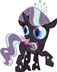 Size: 5000x6329 | Tagged: safe, artist:metatiara, derpibooru import, diamond tiara, changeling, absurd resolution, changelingified, purple changeling, simple background, solo, species swap, transparent background