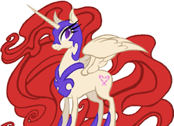 Size: 703x509 | Tagged: safe, nightmare moon, twist, alicorn, pony, female, horn, mare, recolor