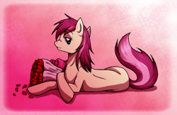 Size: 900x583 | Tagged: safe, artist:inuhoshi-to-darkpen, derpibooru import, roseluck, bouquet, flower, rose, solo