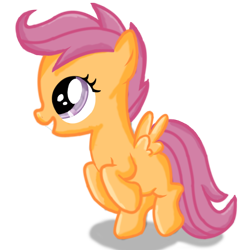 Size: 894x894 | Tagged: safe, artist:werd10101, derpibooru import, scootaloo, pegasus, female, filly, orange coat, purple mane, solo