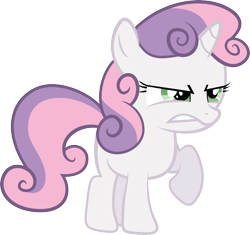 Size: 5643x5314 | Tagged: dead source, safe, artist:quanno3, derpibooru import, sweetie belle, pony, unicorn, absurd resolution, angry, female, filly, raised hoof, simple background, solo, transparent background, vector