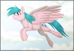 Size: 800x550 | Tagged: safe, artist:inuhoshi-to-darkpen, derpibooru import, firefly, pegasus, pony, g1, g4, cloud, cloudy, flying, g1 to g4, generation leap, solo