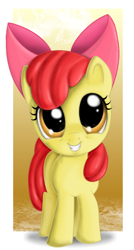 Size: 400x744 | Tagged: safe, artist:macflash2, apple bloom, earth pony, pony, female, filly, simple background, solo