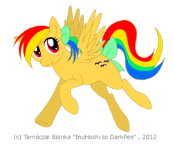 Size: 800x669 | Tagged: safe, artist:inuhoshi-to-darkpen, derpibooru import, skydancer, pegasus, pony, g1, bow, female, flying, g1 to g4, generation leap, hair bow, mare, simple background, tail bow, transparent background