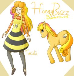 Size: 698x716 | Tagged: safe, artist:takoto, derpibooru import, bumblesweet, honeybuzz, humanized