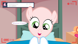 Size: 1280x720 | Tagged: safe, derpibooru import, sweetie belle, ask the crusaders, earth pony sweetie belle, sweetie bald, tumblr