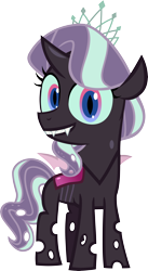 Size: 5000x9154 | Tagged: safe, artist:metatiara, derpibooru import, diamond tiara, changeling, absurd resolution, changelingified, purple changeling, simple background, solo, species swap, transparent background