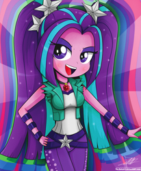 Size: 1784x2162 | Tagged: safe, artist:the-butch-x, aria blaze, equestria girls, rainbow rocks, female, gem, siren gem, solo, sunburst background