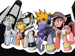 Size: 2848x2136 | Tagged: safe, artist:lallachandesu, beat, bito daisukenojo, bito raimu, crossover, high res, joshua, kiryu yoshiya, misaki shiki, ponified, rhyme, sakuraba neku, shiki misaki, the world ends with you