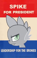 Size: 456x720 | Tagged: safe, spike, dragon, brony, parody, poster, president