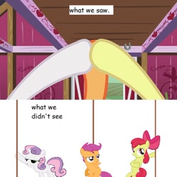 Size: 640x639 | Tagged: safe, apple bloom, scootaloo, sweetie belle, earth pony, pony, cutie mark crusaders, female, filly