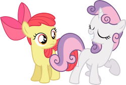 Size: 5840x3920 | Tagged: safe, artist:flizzick, apple bloom, sweetie belle, absurd resolution, duo, duo female, female, simple background, svg, transparent background, vector