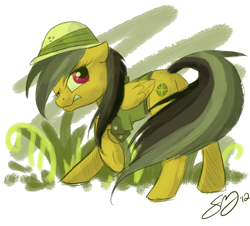 Size: 1006x909 | Tagged: safe, artist:probablyfakeblonde, derpibooru import, daring do, looking back, solo