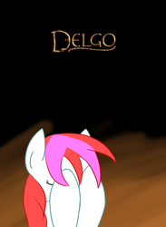 Size: 950x1300 | Tagged: safe, artist:deepermadness, oc, oc only, oc:flicker, delgo, double facehoof, facehoof, film night, ponibooru film night, poster, solo