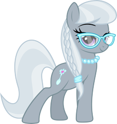 Size: 5657x6000 | Tagged: safe, artist:kraysee, derpibooru import, silver spoon, earth pony, pony, absurd resolution, cutie mark, female, glasses, mare, older, older silver spoon, simple background, solo, transparent background, vector