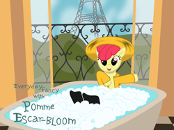 Size: 6000x4477 | Tagged: safe, artist:lightningtumble, apple bloom, absurd resolution, all that, eiffel tower, french, vector