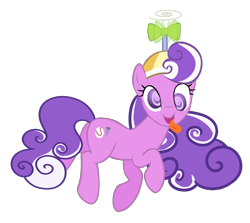 Size: 5181x4620 | Tagged: safe, artist:mrsexsymbol, artist:shaddyshad, derpibooru import, screwball, earth pony, pony, absurd resolution, female, hat, mare, propeller hat, simple background, solo, swirly eyes, tongue out, transparent background, vector