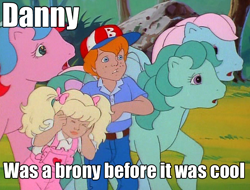 Size: 644x489 | Tagged: safe, derpibooru import, edit, edited screencap, screencap, danny williams, molly williams, peach blossom, whizzer, wind whistler, human, g1, my little pony 'n friends, before it was cool, first brony, hipster, image macro