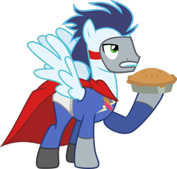 Size: 2426x2318 | Tagged: safe, artist:xebck, soarin', cosplay, crossover, pie, pie man, simple background, solo, the simpsons, transparent background, vector