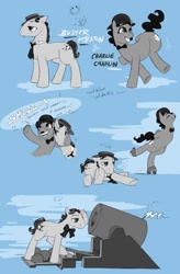 Size: 1073x1636 | Tagged: safe, artist:modmad, artist:olafpriol, buster keaton, charlie chaplin, ponified