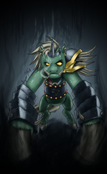 Size: 990x1600 | Tagged: safe, artist:rayzor-sharp, derpibooru import, crossover, general graardor, ponified, runescape