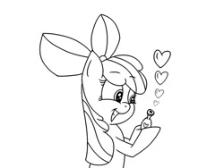 Size: 800x600 | Tagged: safe, artist:dancefrog, apple bloom, earth pony, pony, female, filly, monochrome, potion