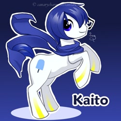 Size: 600x600 | Tagged: safe, artist:canarycharm, derpibooru import, kaito, male, ponified, stallion, vocaloid