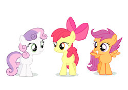 Size: 3493x2474 | Tagged: safe, artist:kna, apple bloom, scootaloo, sweetie belle, cutie mark crusaders, high res, simple background, transparent background, vector