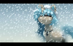 Size: 1118x713 | Tagged: safe, artist:si1vr, oc, oc only, cross, necklace, snow, snowfall, solo