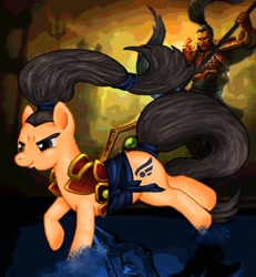 Size: 882x954 | Tagged: safe, derpibooru import, human, league of legends, ponified, xin zhao