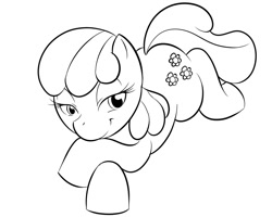 Size: 1000x800 | Tagged: safe, artist:kloudmutt, cheerilee, earth pony, pony, female, mare, monochrome, solo