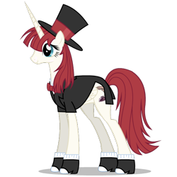 Size: 600x600 | Tagged: safe, artist:mixermike622, derpibooru import, oc, oc only, oc:fausticorn, clothes, hat, lauren faust, spats, top hat, tuxedo