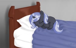 Size: 1200x758 | Tagged: safe, artist:lunarapologist, oc, oc only, pony, unicorn, filly, foal, sleeping