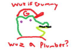 Size: 934x650 | Tagged: safe, derpibooru import, gummy, cosplay, exploitable meme, mario, meme, super mario bros., wut if gummy wuz a meme