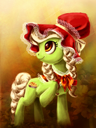 Size: 898x1200 | Tagged: safe, artist:whitestar1802, derpibooru import, granny smith, earth pony, pony, younger