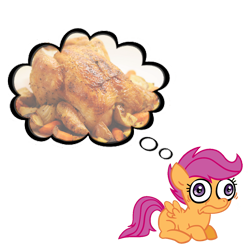 Size: 1000x1000 | Tagged: safe, derpibooru import, scootaloo, chicken, nightmare, scootachicken