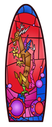 Size: 750x1800 | Tagged: safe, artist:pixelkitties, derpibooru import, discord, simple background, stained glass, transparent background, vector