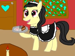 Size: 1024x768 | Tagged: safe, artist:th8827, derpibooru import, oc, oc only, cake, clothes, maid, tea