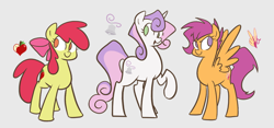 Size: 900x420 | Tagged: safe, artist:egophiliac, derpibooru import, apple bloom, scootaloo, sweetie belle, cutie mark crusaders, older