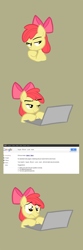 Size: 700x2100 | Tagged: safe, artist:willdrawforfood1, derpibooru import, apple bloom, applebuse, comic, computer, google, sad