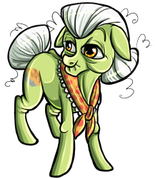 Size: 433x500 | Tagged: safe, artist:fatehound, granny smith, pony, elderly, female, mare, simple background, smiling, solo