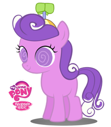 Size: 600x686 | Tagged: safe, artist:duelingroses, derpibooru import, screwball, blank flank, cute, filly, foal, hat, propeller hat, simple background, swirly eyes, transparent background